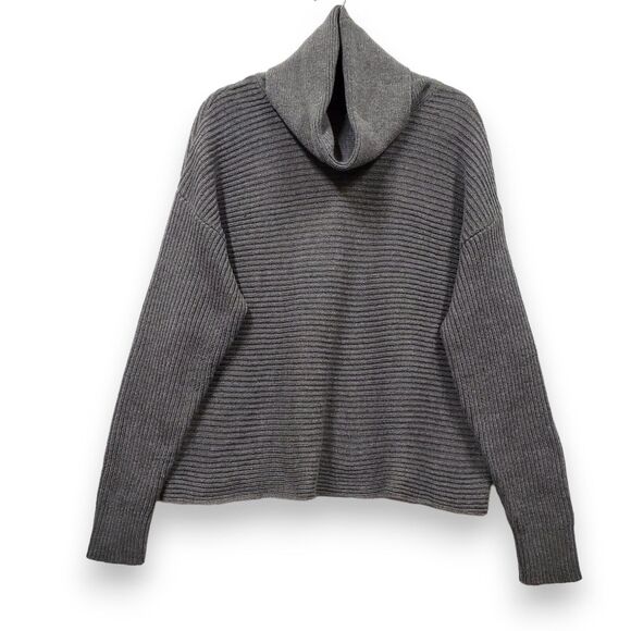 Chou Yatou Womens Sweater‎ Cable Knit Cowl Neck Gray Heavy Weight Size Large - Picture 1 of 9